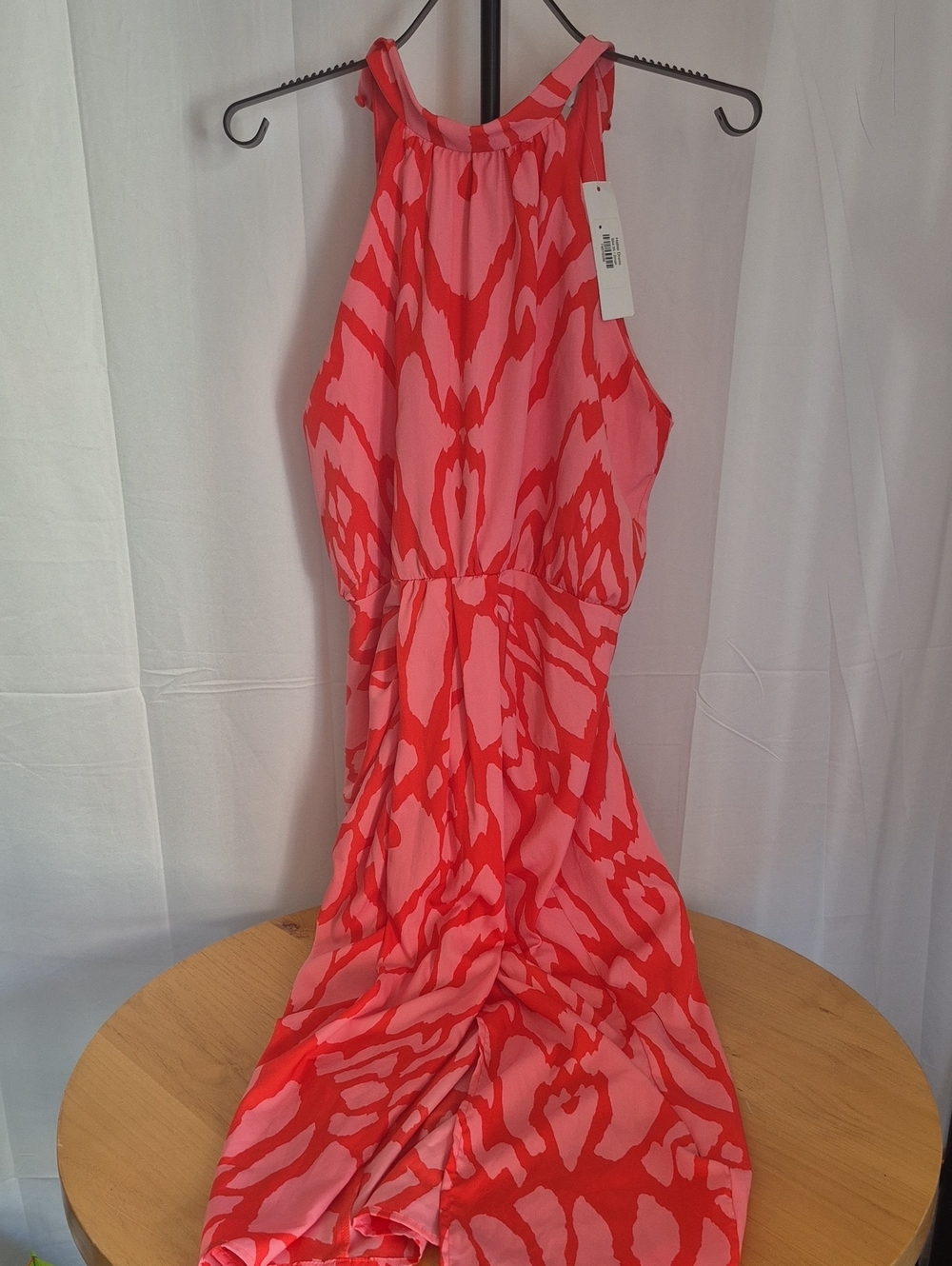 Gilli Pink and Red Halter Maxi Dress
